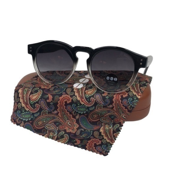 KOMONO Sunglasses NEW Paisley round black grey - Picture 5 of 9